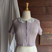 Load image into Gallery viewer, 90s Vintage Lavender Short Sleeve Knit Jacket