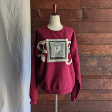 Load image into Gallery viewer, Upcycled Red 'Chimera Crest' Patched Sweatshirt