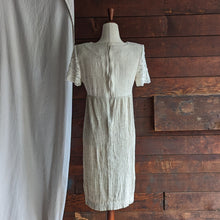 Load image into Gallery viewer, 90s Vintage Tan and Cream Linen Mini Dress