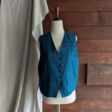 Load image into Gallery viewer, 90s Vintage Teal Plaid Vest