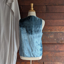 Load image into Gallery viewer, 90s Vintage Dusty Blue Crushed Velvet Vest