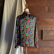 Load image into Gallery viewer, 90s Vintage Satin Long Sleeve Jewel Tone Blouse