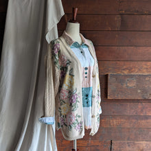 Load image into Gallery viewer, 90s Vintage Cream Embroidered Floral Cardigan
