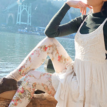 Load image into Gallery viewer, "Antique Flowers" Printed Art Tights