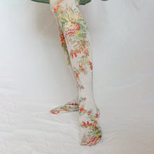 Load image into Gallery viewer, "Antique Flowers" Printed Art Tights