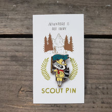 Load image into Gallery viewer, Raccoon Scout Enamel Pin