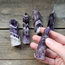 Load image into Gallery viewer, Chevron Amethyst Obelisk