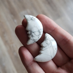 Carved Moon Palm Stone