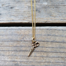 Load image into Gallery viewer, Tiny Brass Scissors Pendant