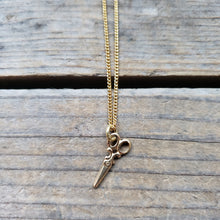 Load image into Gallery viewer, Tiny Brass Scissors Pendant