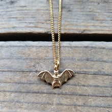 Load image into Gallery viewer, Tiny Brass Bat Pendant