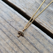Load image into Gallery viewer, Tiny Brass Umbrella Pendant