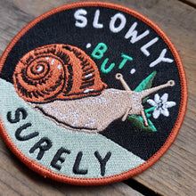 Load image into Gallery viewer, "Slowly But Surely" Snail Iron-On Patch