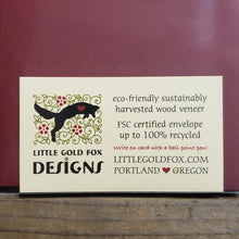 Load image into Gallery viewer, Fox Love Printed Wood Postcard