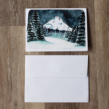 Load image into Gallery viewer, Snowy Mount Hood Greeting Card
