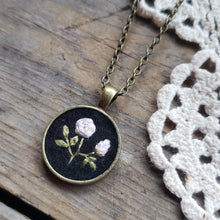 Load image into Gallery viewer, Tiny Embroidered White Rose Necklace