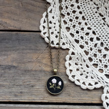 Load image into Gallery viewer, Tiny Embroidered White Rose Necklace