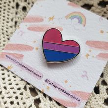 Load image into Gallery viewer, Bi Heart Enamel Pin