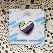 Load image into Gallery viewer, Non-binary Heart Enamel Pin