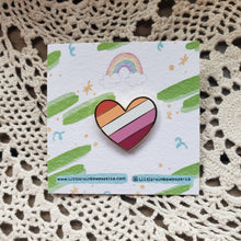 Load image into Gallery viewer, Lesbian Heart Enamel Pin