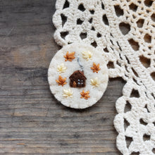 Load image into Gallery viewer, Tiny Embroidered House Brooch