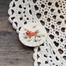 Load image into Gallery viewer, Tiny Embroidered Fox Brooch