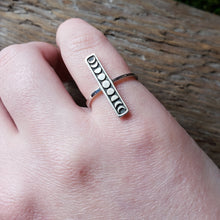 Load image into Gallery viewer, Sterling Silver Moon Phase Bar Ring