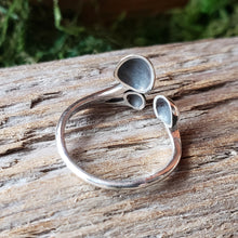 Load image into Gallery viewer, Sterling Silver Adjustable Mushroom Trio Ring