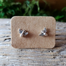 Load image into Gallery viewer, Tiny Sterling Silver Bee Studs