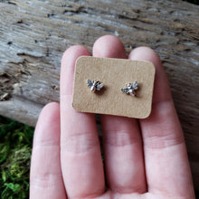 Load image into Gallery viewer, Tiny Sterling Silver Bee Studs