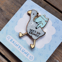 Load image into Gallery viewer, "Do Crimes" Frog and Goose Enamel Pin