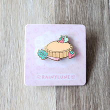 Load image into Gallery viewer, Strawberry Rhubarb Pie Frog Enamel Pin