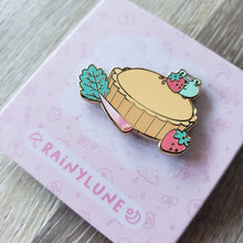 Load image into Gallery viewer, Strawberry Rhubarb Pie Frog Enamel Pin