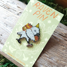 Load image into Gallery viewer, Acorn Raven Enamel Pin