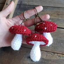 Load image into Gallery viewer, Crochet Mushroom Plush Keychain