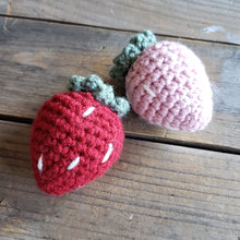 Load image into Gallery viewer, Crochet Strawberry Plush Keychain