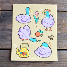 Load image into Gallery viewer, Pastel Duck Vinyl Sticker Sheet