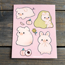 Load image into Gallery viewer, Peach Pig Vinyl Sticker Sheet
