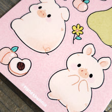 Load image into Gallery viewer, Peach Pig Vinyl Sticker Sheet