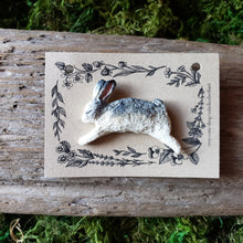 Load image into Gallery viewer, Handmade Woodland Rabbit Brooch
