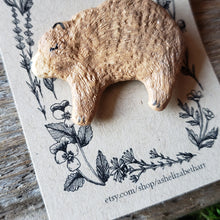 Load image into Gallery viewer, Handmade Woodland Bear Brooch