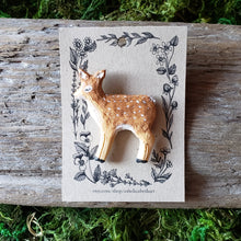 Load image into Gallery viewer, Handmade Woodland Fawn Brooch