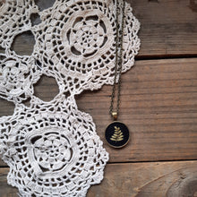Load image into Gallery viewer, Tiny Embroidered Fern Leaf Necklace