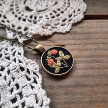 Load image into Gallery viewer, Tiny Embroidered Strawberry Necklace
