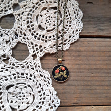 Load image into Gallery viewer, Tiny Embroidered Strawberry Necklace