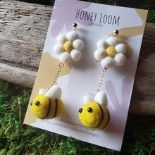 Load image into Gallery viewer, Hand Felted Chunky Bumble Bee Earrings