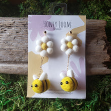 Load image into Gallery viewer, Hand Felted Chunky Bumble Bee Earrings