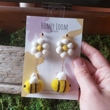 Load image into Gallery viewer, Hand Felted Chunky Bumble Bee Earrings