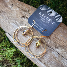 Load image into Gallery viewer, Bead & Hoop Brass Earrings