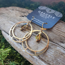 Load image into Gallery viewer, Bead & Hoop Brass Earrings